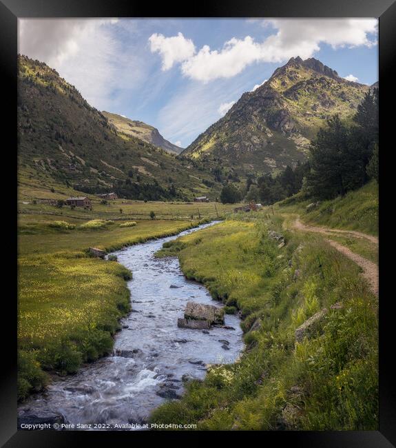 Creek at Incles Valley in Andorra Framed Print by Pere Sanz