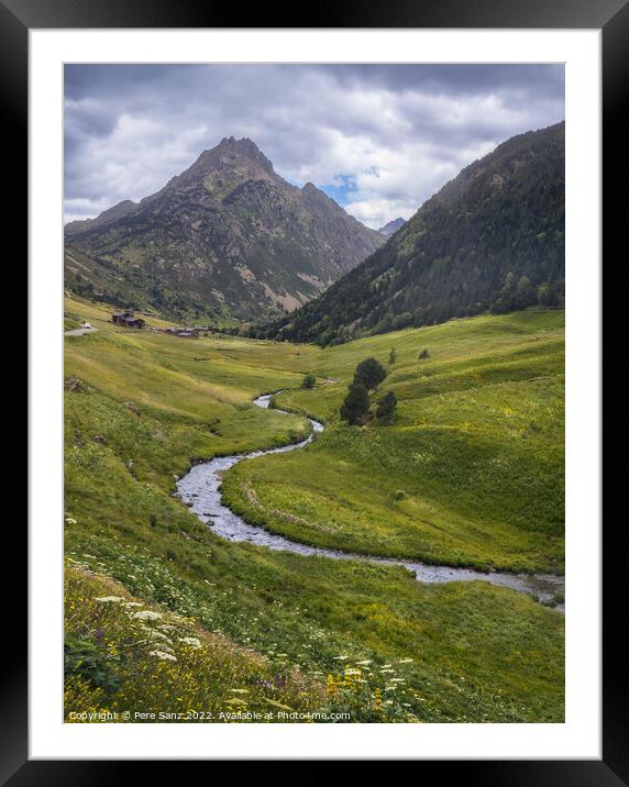 Creek at Incles Valley in Andorra Framed Mounted Print by Pere Sanz
