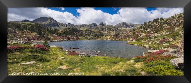 Panoramic view of Pessons Lakes in Andorra Framed Print by Pere Sanz