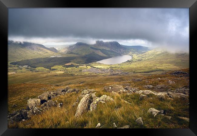 Beautifull sunny landscape in Snowdonia, Wales, UK Framed Print by Pere Sanz