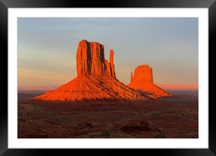 Sunset view at Monument Valley, Navajo Nation, USA Framed Mounted Print by Pere Sanz