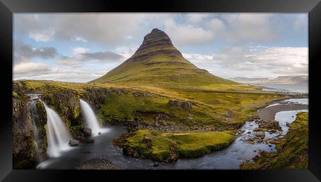 Mt. Kirkjufell & Kirkjufellsfoss in Grundarfjordur Framed Print by Pere Sanz