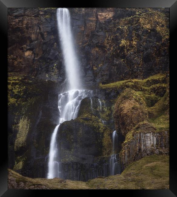 Bjarnarfoss Waterfall in the Snaefellsnes Peninsul Framed Print by Pere Sanz