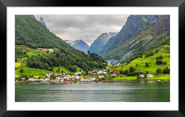 The Picturesque village of Undredal seen from the  Framed Mounted Print by Pere Sanz