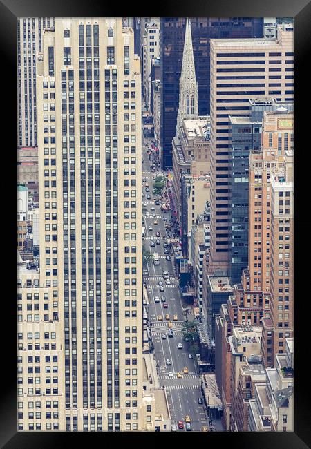 Aerial view of NYC fifth avenue, USA Framed Print by Pere Sanz