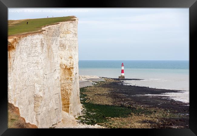Beachy Head Lighthouse in the afternoon Framed Print by Pere Sanz