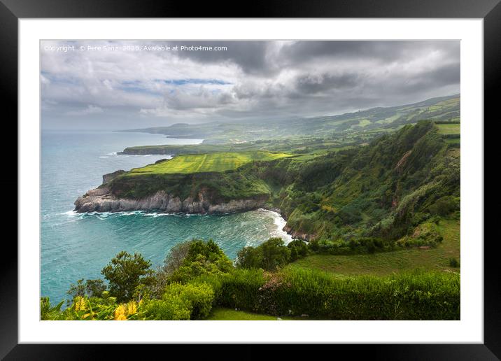 Northern coast of Sao Miguel, Azores Islands, seen Framed Mounted Print by Pere Sanz