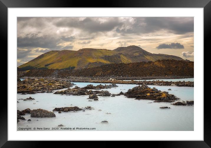 Soft Light at Blue Lagoon, Iceland Framed Mounted Print by Pere Sanz