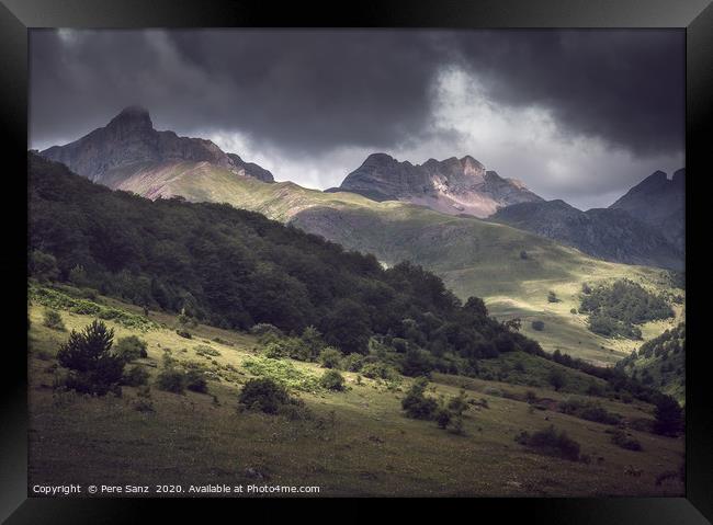 Pyrenees mountains, dramatic moody landscape  Framed Print by Pere Sanz
