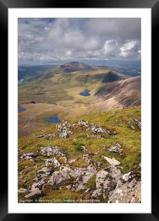 Beautifull View from Snowdon Summit in Snowdonia,  Framed Mounted Print by Pere Sanz