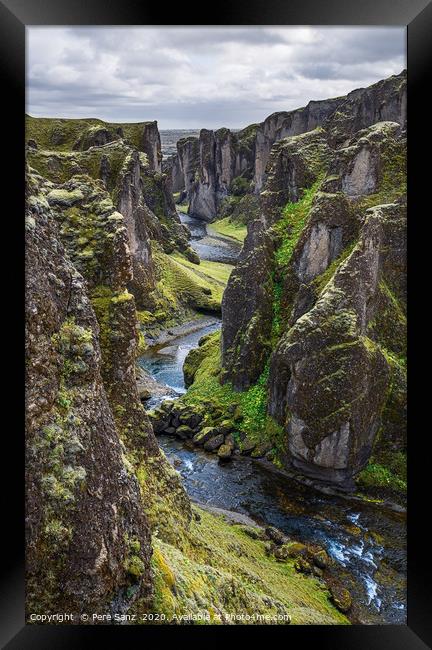 Fjadrargljufur Canyon in Iceland Framed Print by Pere Sanz