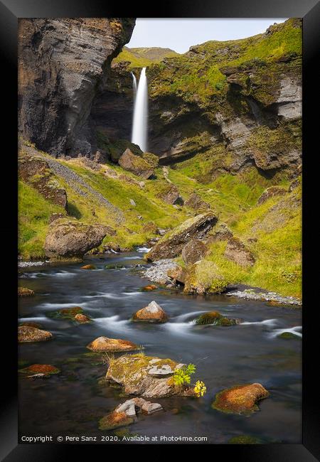 Kvernufoss Waterfall in South Iceland   Framed Print by Pere Sanz