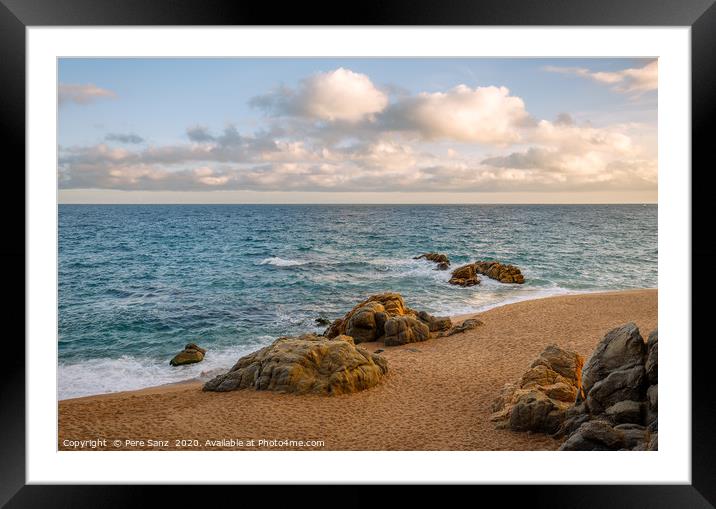 Beautifull Beach in Costa Brava at Sunset, Catalon Framed Mounted Print by Pere Sanz