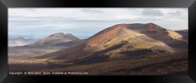 Volcanic Landscape Panorama in Landmannalaugar, Ic Framed Print by Pere Sanz