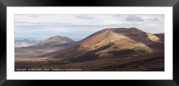 Volcanic Landscape Panorama in Landmannalaugar, Ic Framed Mounted Print by Pere Sanz