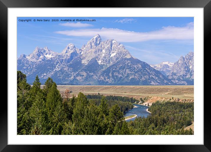 Grand Tetons and snake River, WY, USA Framed Mounted Print by Pere Sanz