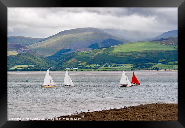 Sailboats in Anglesey, Wales Framed Print by Pere Sanz