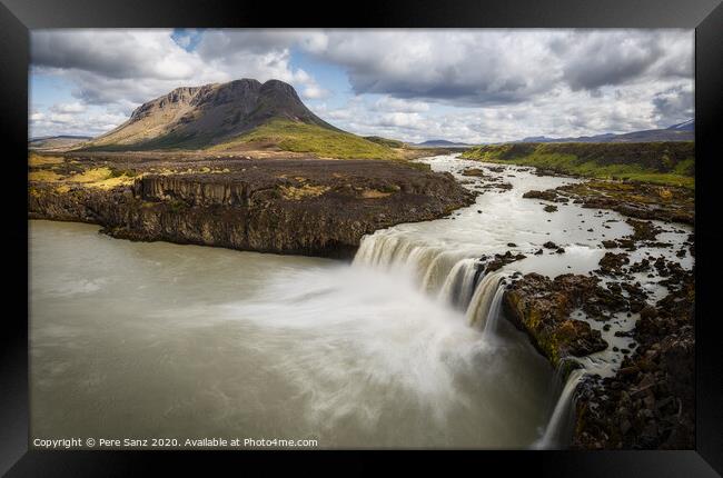 Thjofafoss Waterfall, a Hidden Gem in Iceland Framed Print by Pere Sanz