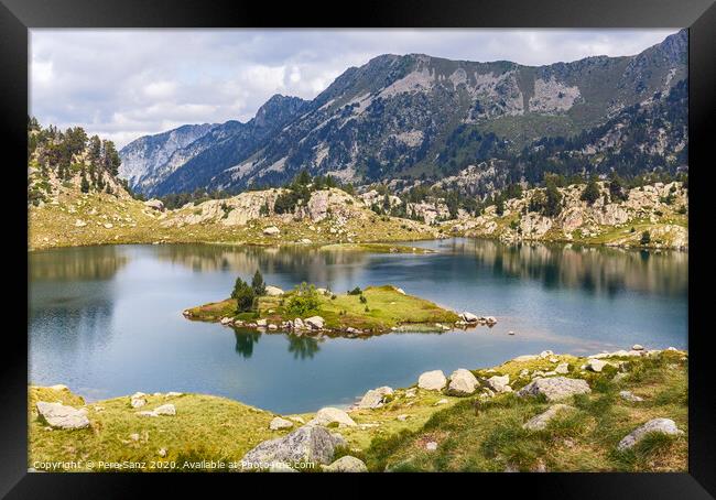 Lake Cabidornats in Aiguestortes National Park, Catalan Pyrenees Framed Print by Pere Sanz