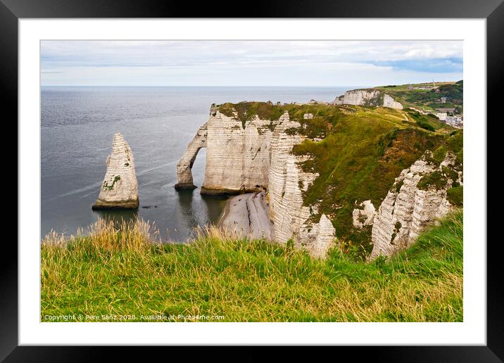 Cliffs of Etretat, Normandy, France Framed Mounted Print by Pere Sanz