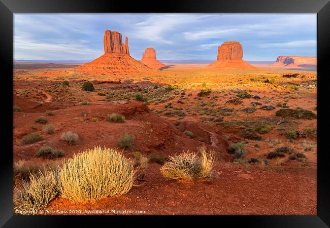 Sunset view at Monument Valley, Navajo Nation, USA Framed Print by Pere Sanz