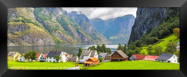 Panoramic view of the Village of Undredal in Norway Framed Print by Pere Sanz