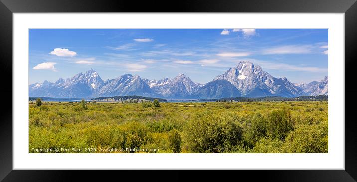 Panoramic view of Grand Teton National Park, Wyoming, USA Framed Mounted Print by Pere Sanz