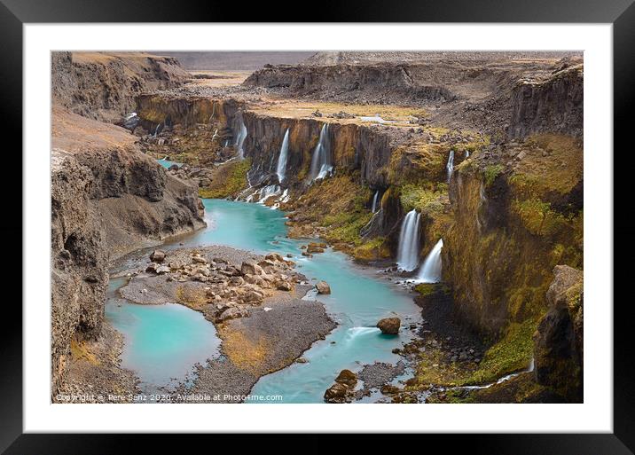 Sigoldugljufur, a Canyon with Waterfalls in Iceland  Framed Mounted Print by Pere Sanz