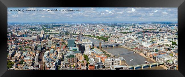  River Thames  panorama in London. Panaroma view from top of Shard Tower, the tallest building in Europe. Framed Print by Pere Sanz