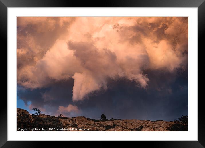 Storm Clouds Illuminated by Sunset Light Framed Mounted Print by Pere Sanz