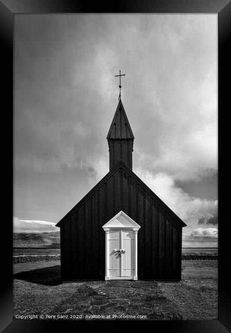 The Black Church at Budir, Snæfellsnes Peninsula, Iceland Framed Print by Pere Sanz