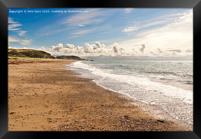 Beautiful beach at Criccieth, Wales Framed Print by Pere Sanz