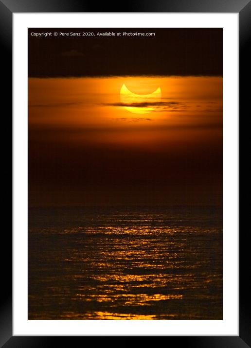 Catalonia - January 4: Partial solar eclipse durin Framed Mounted Print by Pere Sanz