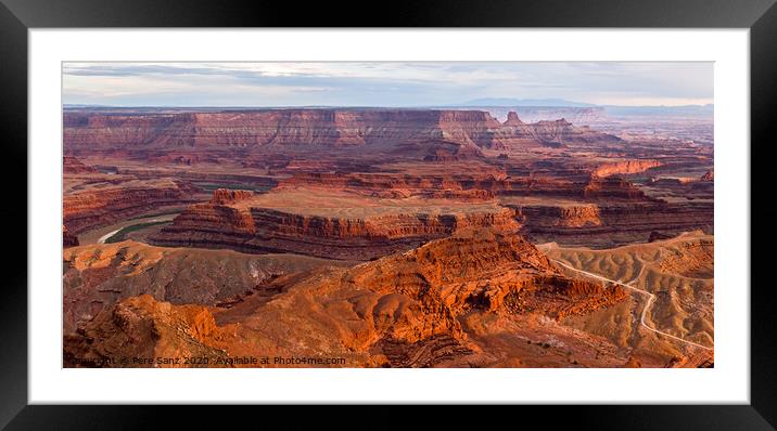View from Deadhorse Point State Park in Utah at Sunset, USA Framed Mounted Print by Pere Sanz