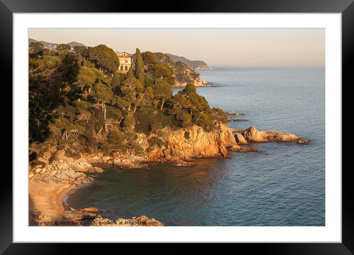 Beautiful Seascepe at Sunset in Lloret de Mar, Costa Brava, Cata Framed Mounted Print by Pere Sanz