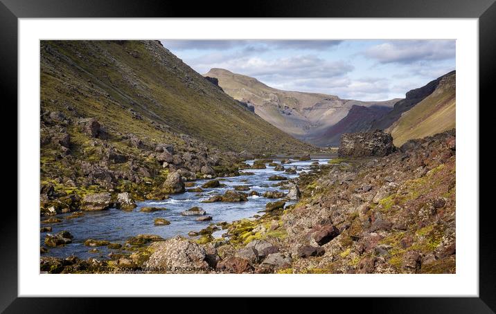 Eldgja Canyon, Down Ofaerufoss Waterfall, Iceland Framed Mounted Print by Pere Sanz