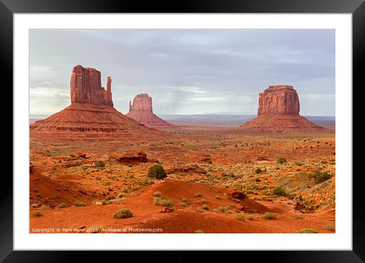 View of Monument Valley Desert Framed Mounted Print by Pere Sanz