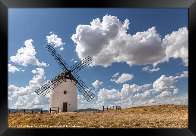 Tradicional Windmill in Ojos Negros, Teruel, Spain Framed Print by Pere Sanz