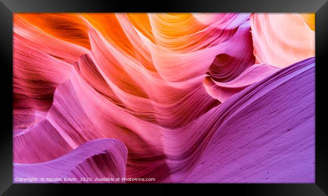 Antelope Canyon in the Navajo Reservation Framed Print by Nicolas Boivin
