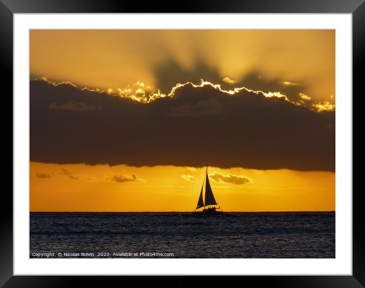 Sunset on the Indian Ocean Framed Mounted Print by Nicolas Boivin