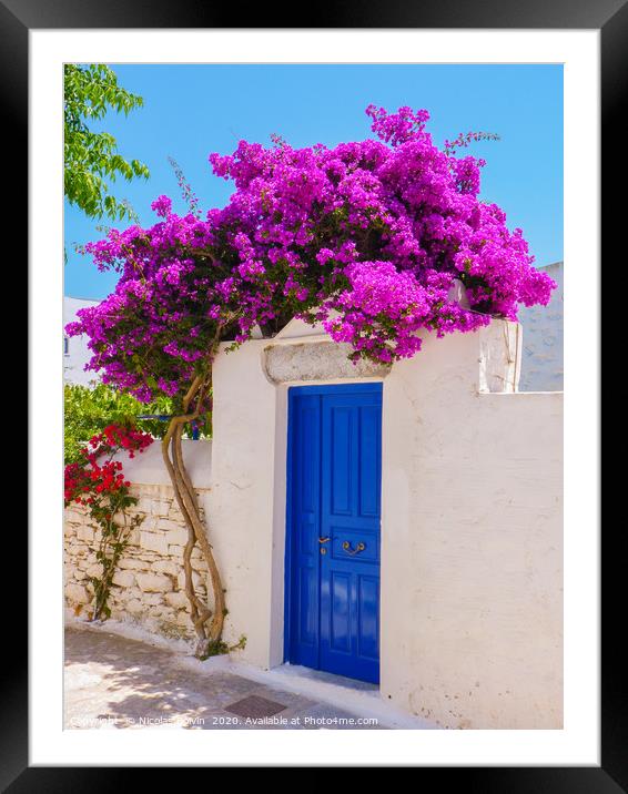 Chora the Capital of Amorgos Island Framed Mounted Print by Nicolas Boivin