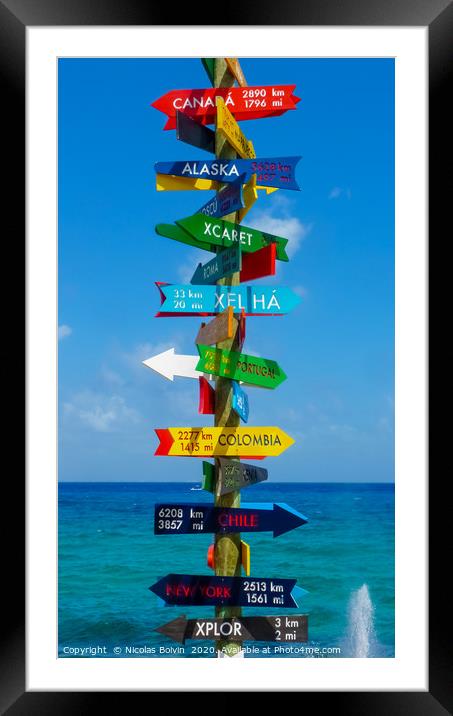 Direction sign Framed Mounted Print by Nicolas Boivin
