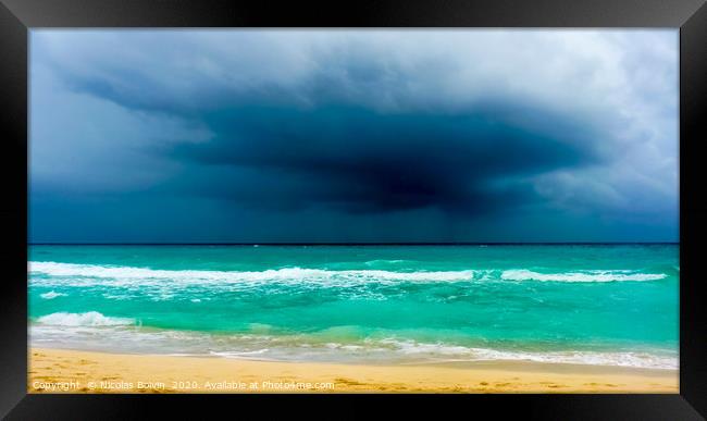 Storm on the caribbean sea Framed Print by Nicolas Boivin
