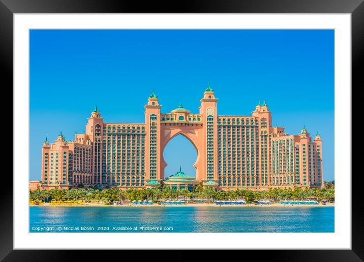 Atlantis hotel at Palm Jumeirah Framed Mounted Print by Nicolas Boivin