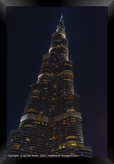 Burj Khalifa tower Framed Print by Nicolas Boivin