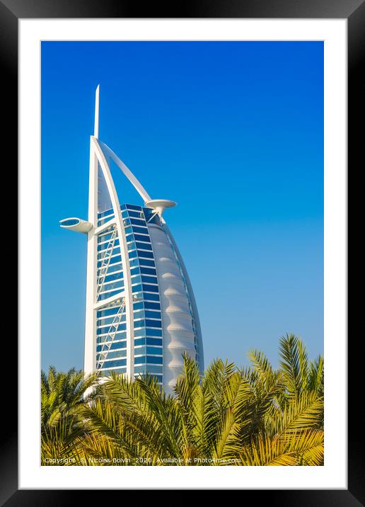 Burj Al Arab luxury hotel Framed Mounted Print by Nicolas Boivin
