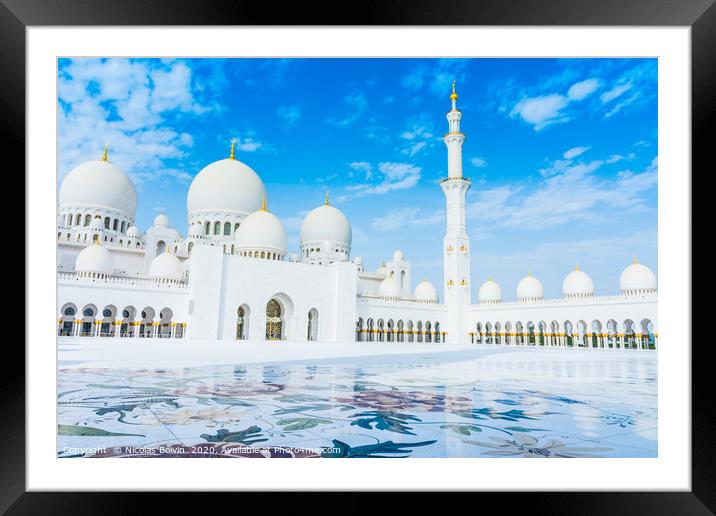 Sheikh Zayed grand mosque Framed Mounted Print by Nicolas Boivin