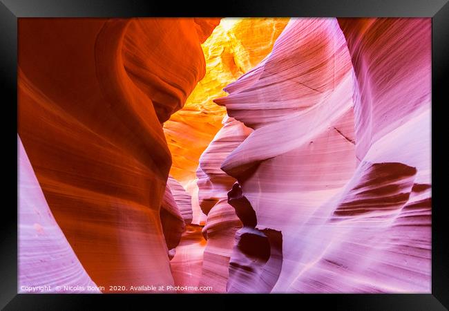 Antelope Canyon Framed Print by Nicolas Boivin