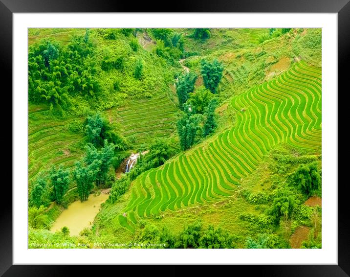 Lào Cai rice fields near Sapa Framed Mounted Print by Nicolas Boivin