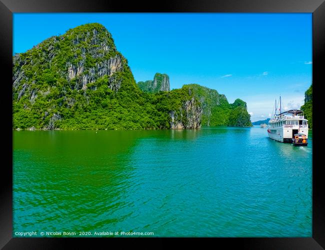 View Of Famous world heritage Halong Bay Framed Print by Nicolas Boivin